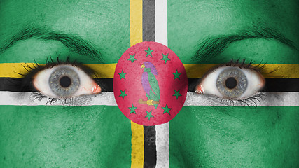 Image showing Close up of eyes with flag