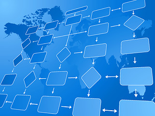 Image showing business flow chart blue