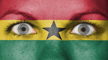 Image showing Close up of eyes with flag