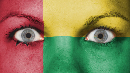 Image showing Close up of eyes with flag