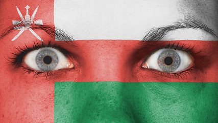 Image showing Close up of eyes with flag