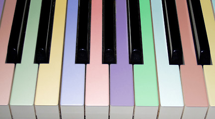 Image showing Colored piano keys