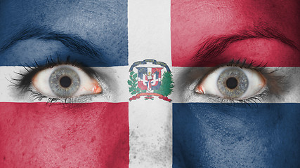 Image showing Close up of eyes with flag