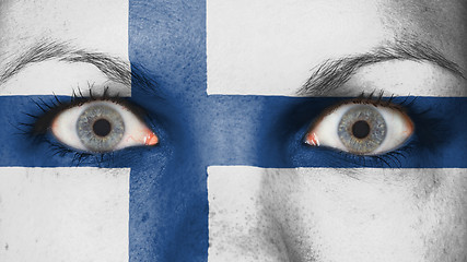 Image showing Close up of eyes with flag