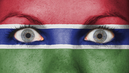 Image showing Close up of eyes with flag