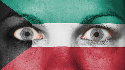 Image showing Close up of eyes with flag