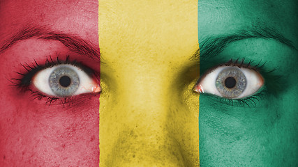 Image showing Close up of eyes with flag