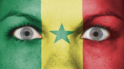 Image showing Close up of eyes with flag