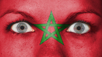 Image showing Close up of eyes with flag