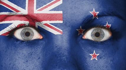 Image showing Close up of eyes with flag