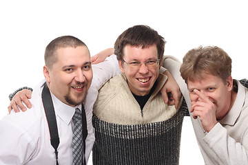 Image showing Three men laughing