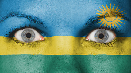 Image showing Close up of eyes with flag