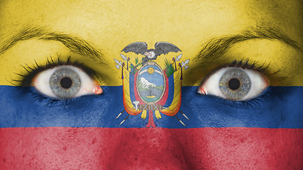 Image showing Close up of eyes with flag