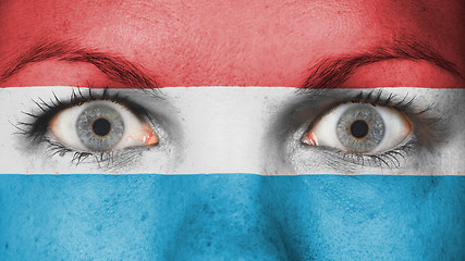 Image showing Close up of eyes with flag