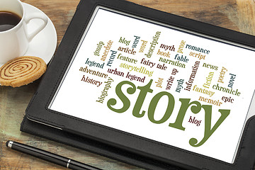 Image showing story and storytelling word clouds