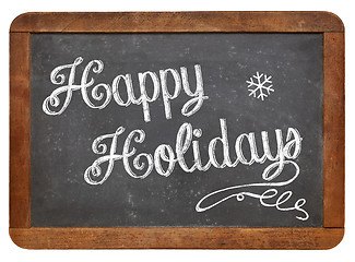 Image showing Happy Holidays on blackboard