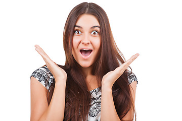 Image showing Attractive young woman posing in studio