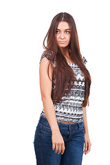 Image showing Attractive young woman posing in studio