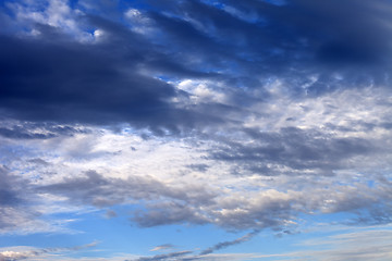 Image showing Sky with clouds in summer evening
