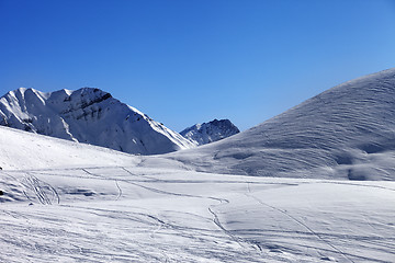 Image showing Off piste slope at nice winter day