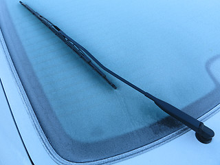 Image showing Frozen car window