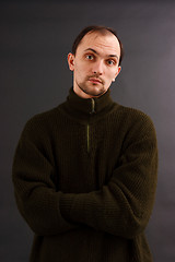 Image showing man in an old sweater