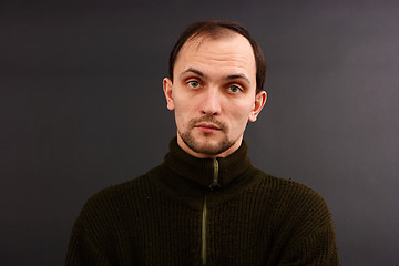 Image showing man in an old sweater