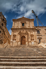 Image showing Ruins of baroque style cathedral in Noto