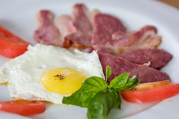 Image showing Fried egg at the plate