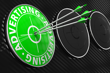 Image showing Advertising Concept on Green Target.