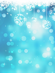 Image showing Christmas blue background with snow flakes. EPS 10