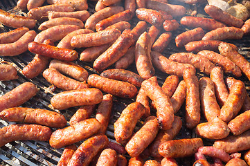 Image showing Grilling chorizos