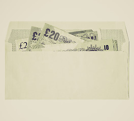 Image showing Vintage sepia Money in envelope