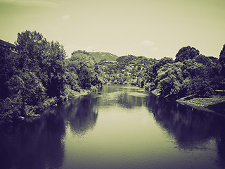 Image showing Vintage sepia River Po, Turin