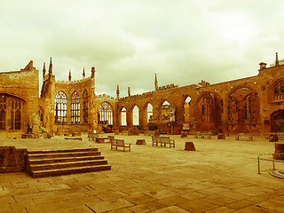 Image showing Retro looking Coventry Cathedral ruins