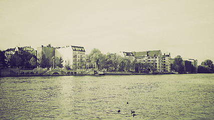 Image showing Vintage sepia River Spree, Berlin