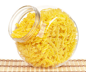 Image showing Pasta in glass pot