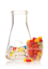 Image showing Flask with pills