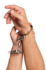 Image showing Hand with handcuffs