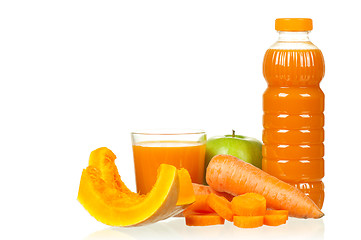 Image showing Carrot, pumpkin and apple juice