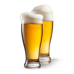 Image showing Beer in glasses isolated on white background