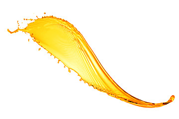 Image showing orange water splash isolated on white