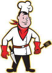 Image showing Chef Cook Standing Holding Spatula
