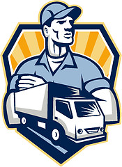 Image showing Removal Man Delivery Truck Crest Retro