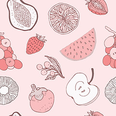 Image showing Seamless fruits background