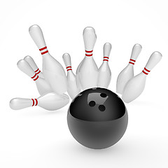 Image showing Bowling Strike