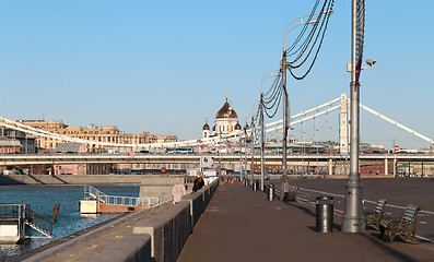 Image showing Pushkinskaya Embankment Moscow River