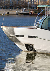 Image showing Nose pleasure boat on the river