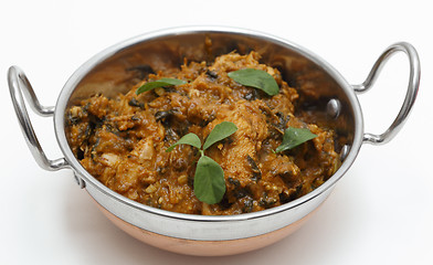 Image showing Methi chicken in a kadai