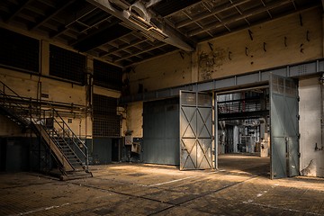 Image showing Industrial interior of an old factory